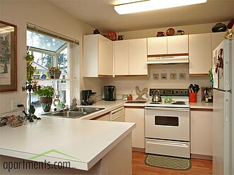Upstairs rambler kitchen with garden window
